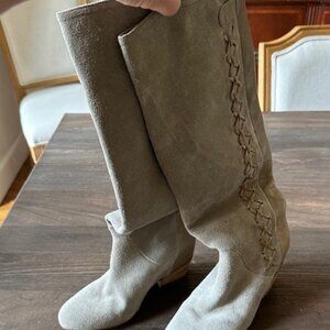 Gray Suede and Leather Knee High Boots by Gianni Bini - women's size 7